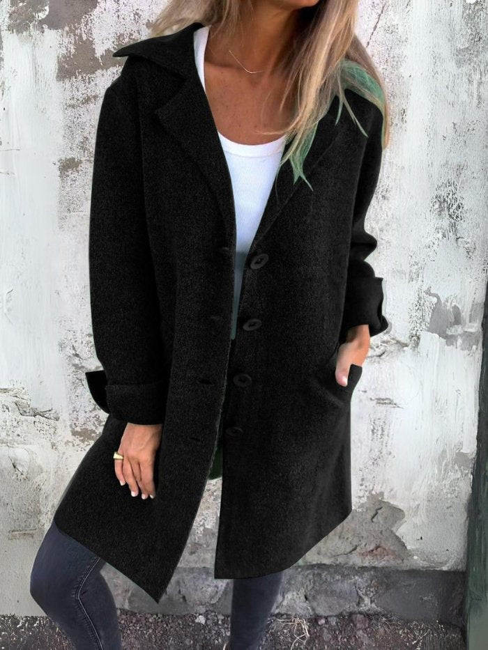 Miranda | Women's Lapel Collar Button-Front Coat