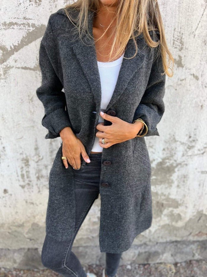 Miranda | Women's Lapel Collar Button-Front Coat