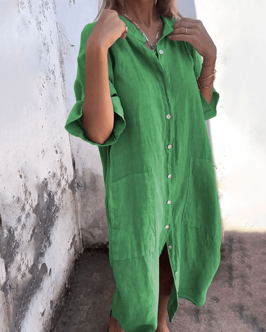 CHARLOTTE | Women's Relaxed Shirt Dress — Bohemian Style