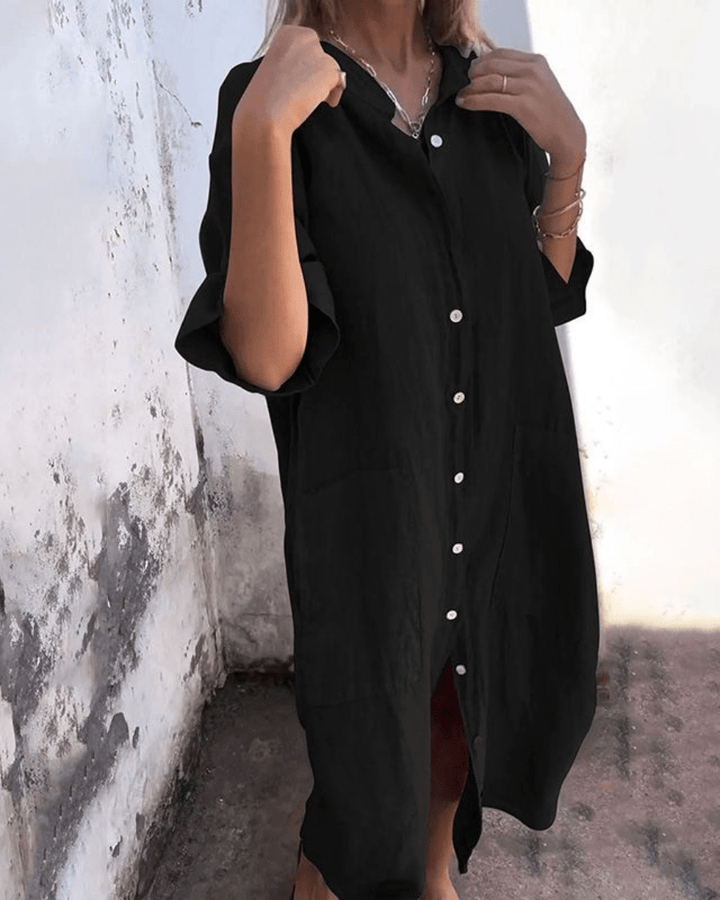 CHARLOTTE | Women's Relaxed Shirt Dress — Bohemian Style