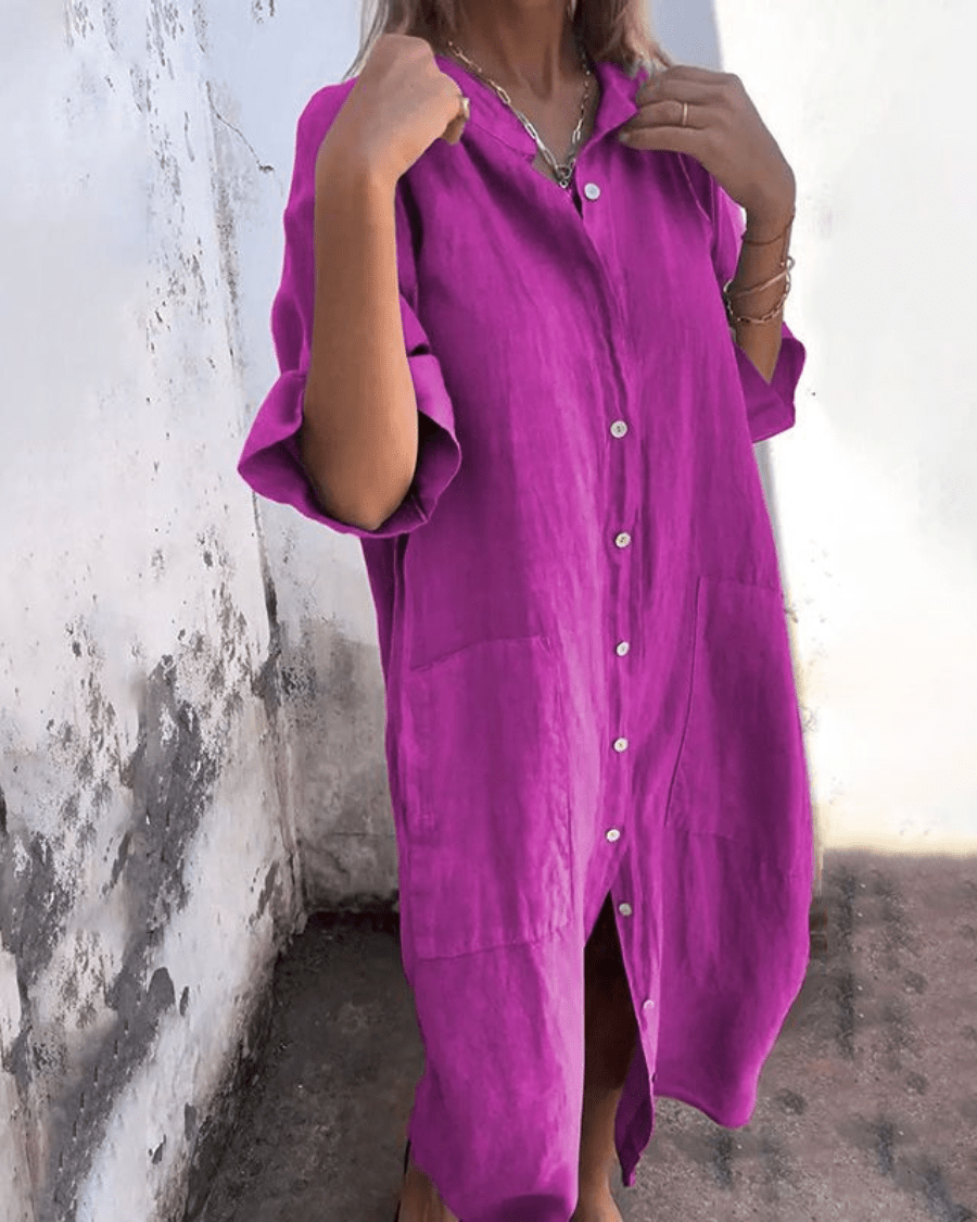 CHARLOTTE | Women's Relaxed Shirt Dress — Bohemian Style