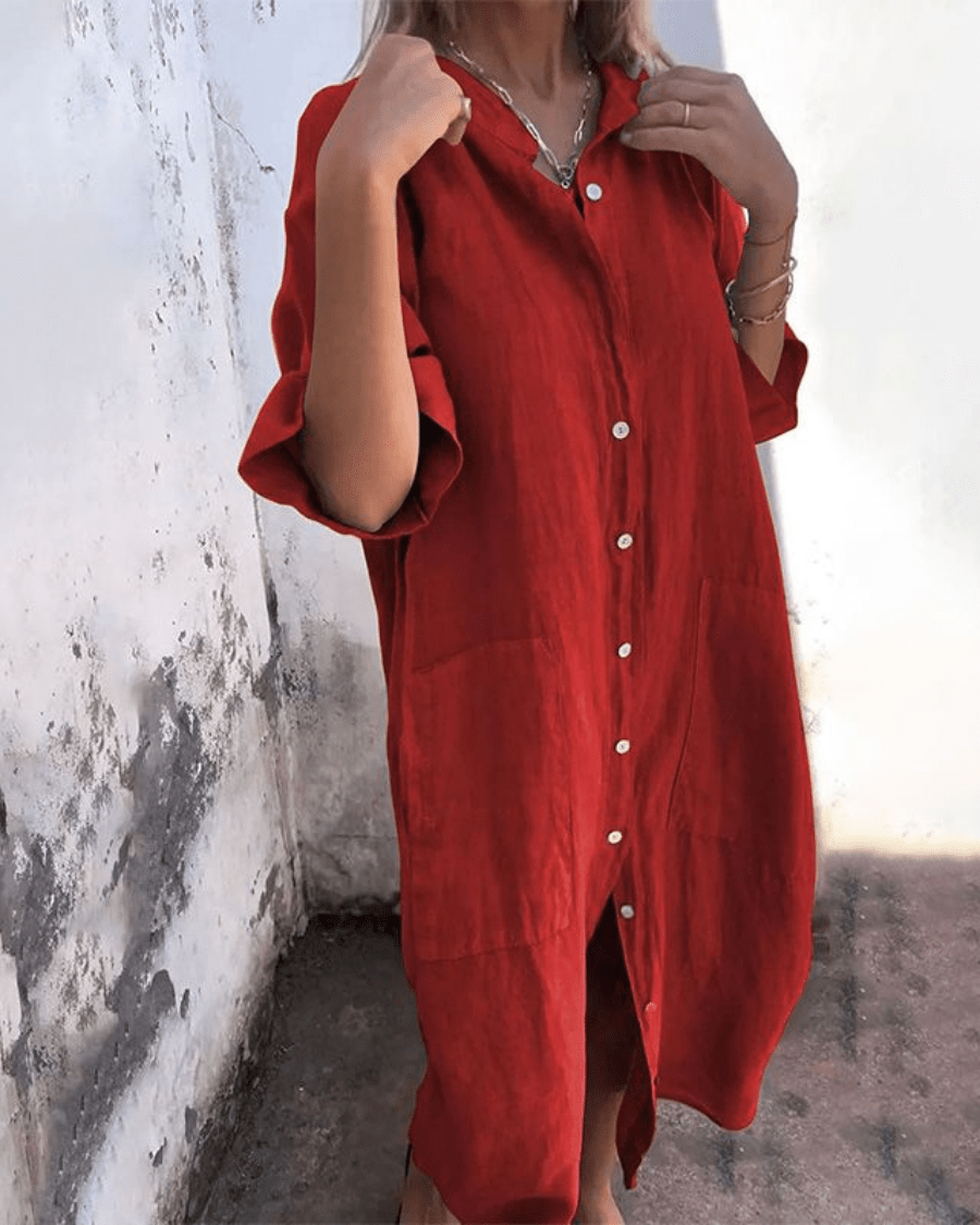 CHARLOTTE | Women's Relaxed Shirt Dress — Bohemian Style