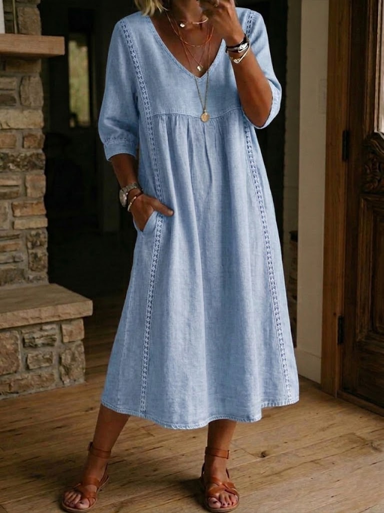 Ellis | The Relaxed V-Neck Midi
