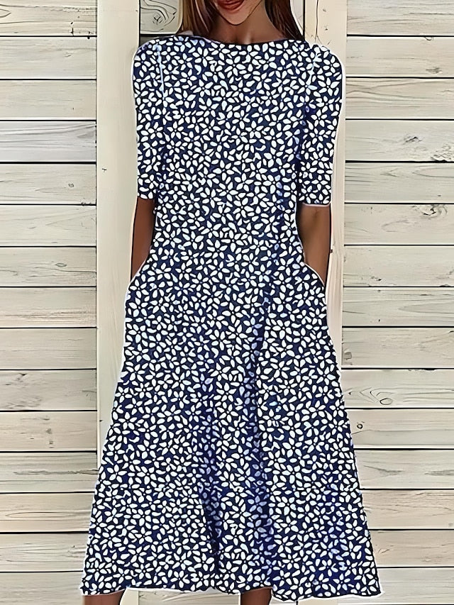 Annie | Women's Floral Midi Dress — Casual Coastal Style